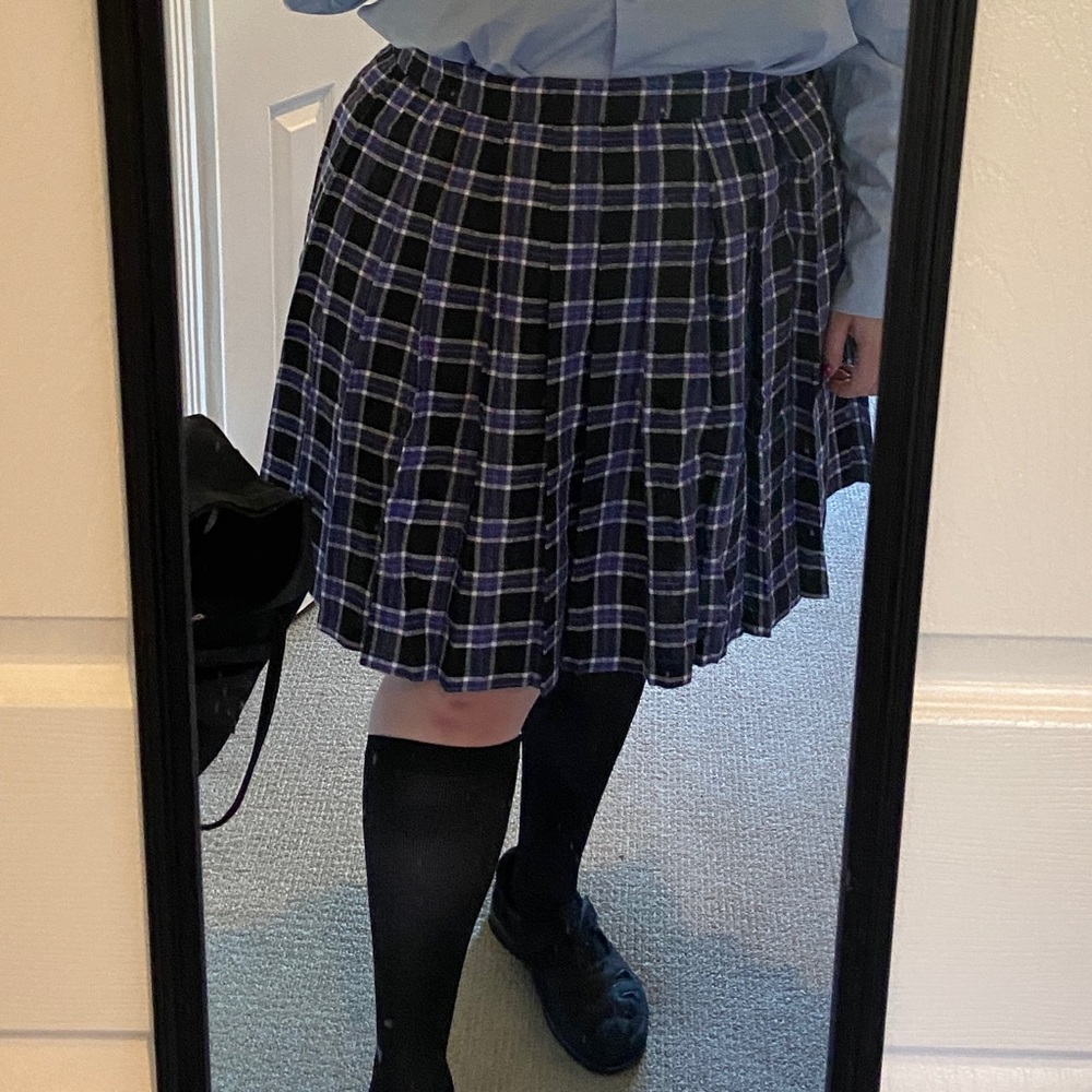 Tartan Print Pleated School Girl Skirt